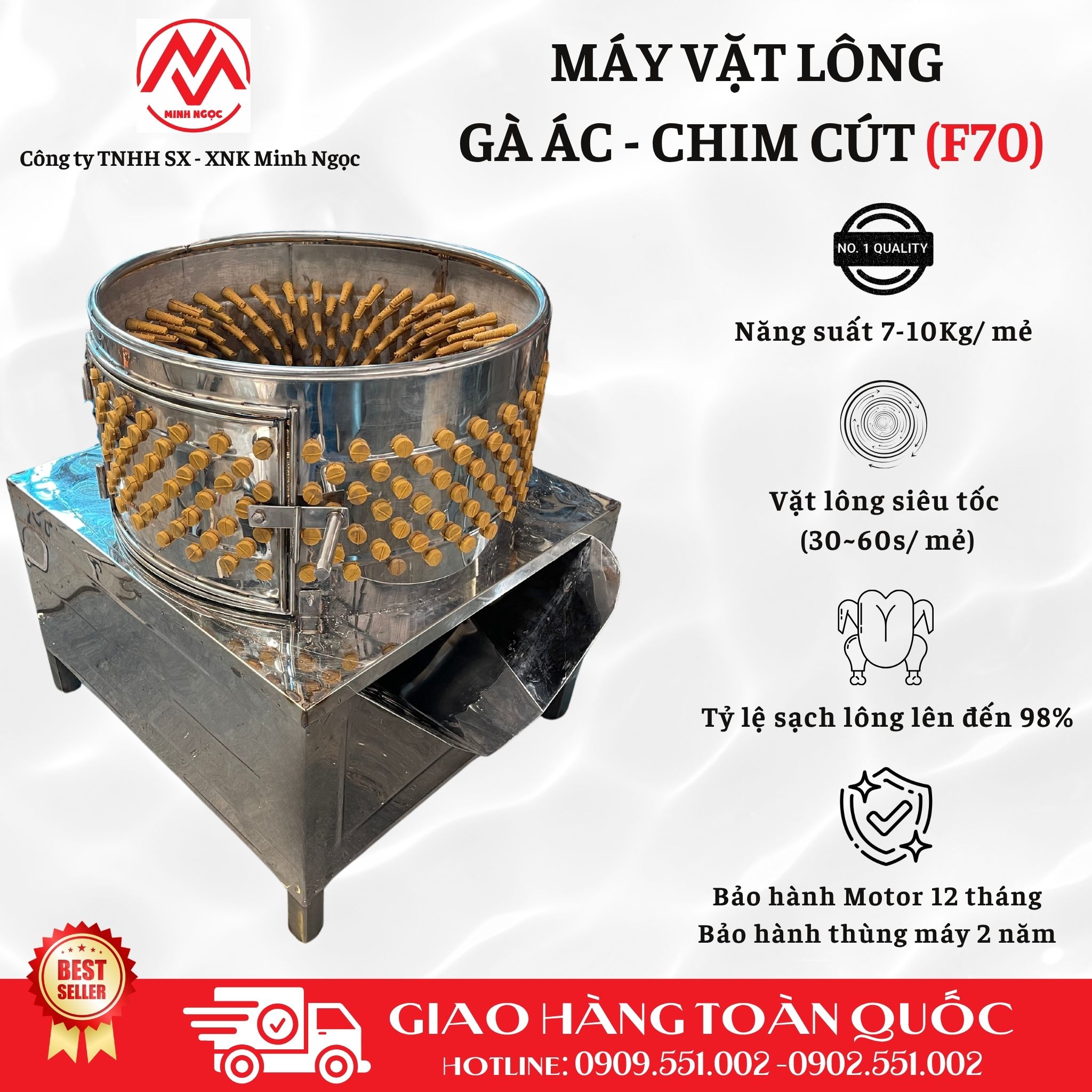 Máy vặt lông cút phi 70