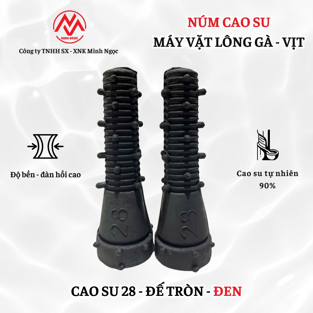 núm cao su máy vặt lông 28 chân tròn đen