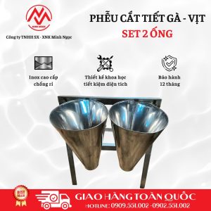 phễu cắt tiết gà vịt 2 ống